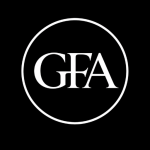 GFA White Logo with black background for Travel With Insight discovery card.