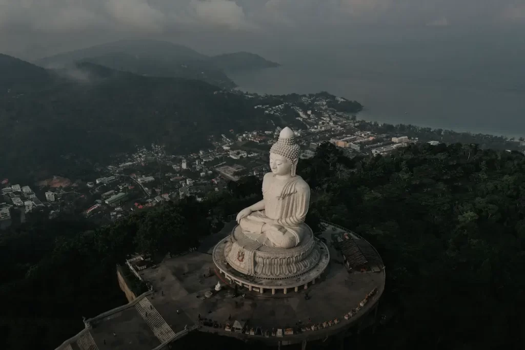 Big Buddha in Phuket overlooking Southern Thailand's coastline, one of the must-see attractions in Southern Thailand.