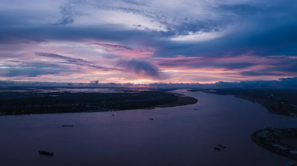 Sunset over the Mekong River, one of Northeastern Thailand's defining natural landmarks and an important part of the region's culture and landscapes.