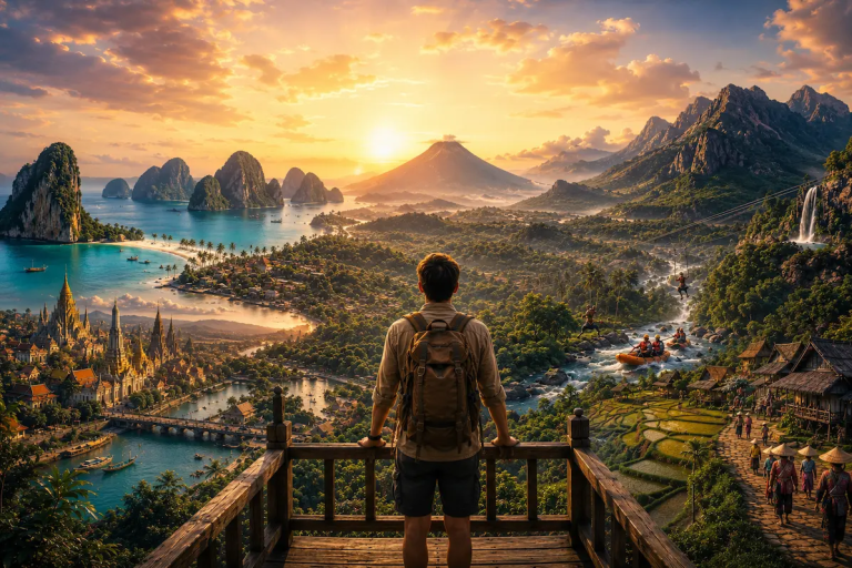Traveller comparing Southeast Asian destinations with Travel With Insight while considering travel goals, experiences and the best destination for their travel style.