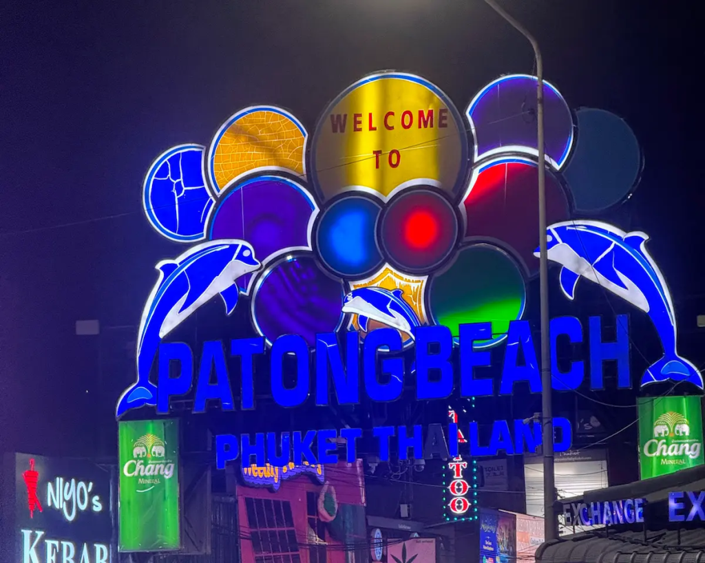 Why visit Phuket? The famous Bangla Road entrance in Patong marks Thailand's best-known nightlife district, filled with bars, clubs and vibrant entertainment.