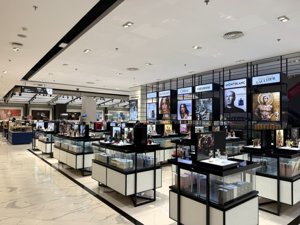 Perfume and cosmetics counters inside Central Patong Shopping Centre
