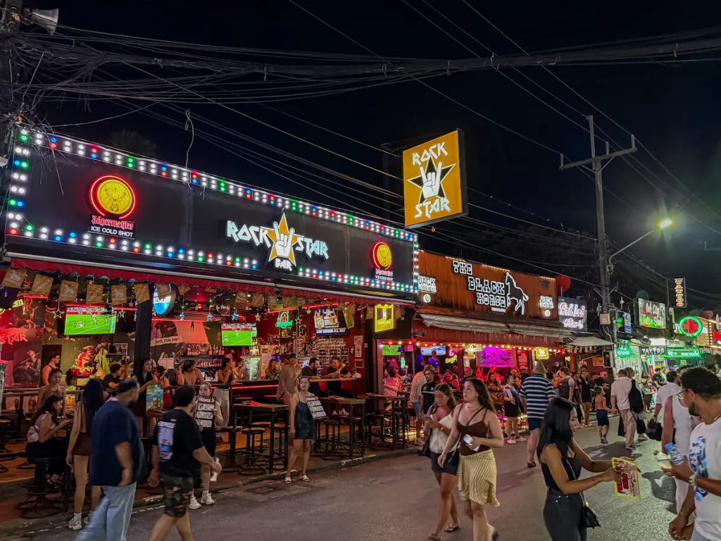 Visitors enjoying the nightlife along Bangla Road in Patong, Phuket, featured in our Is Patong Safe guide.