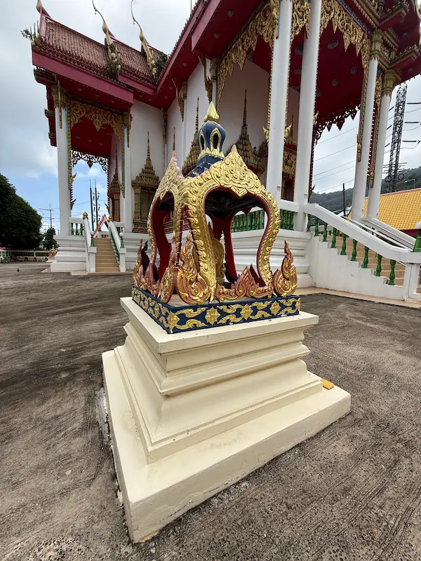 Bai sema shrine beside the ubosot at Wat Suwan Khiri Wong Patong