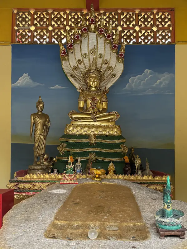 Replica Buddha footprint at Wat Suwan Khiri Wong Patong
