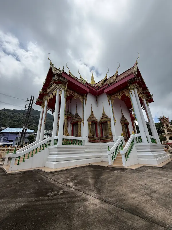 Side view of the ubosot at Wat Suwan Khiri Wong Patong
