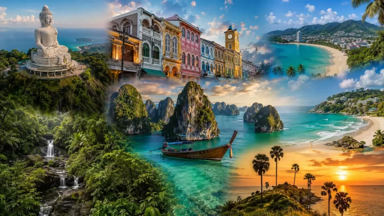 Why visit Phuket? Discover the island's iconic beaches, cultural landmarks, Phang Nga Bay, Phuket Old Town, the Big Buddha and spectacular coastal scenery in one editorial travel montage.