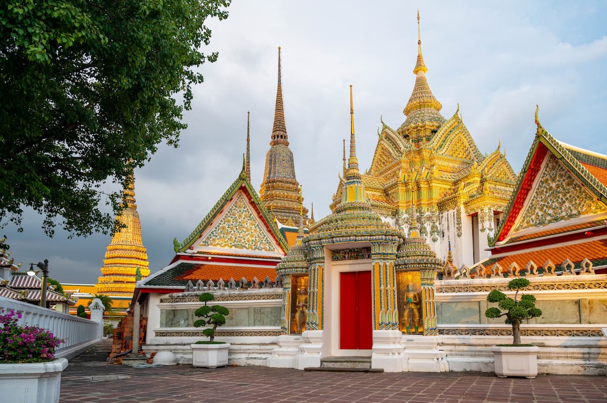Ornate architecture at Wat Pho, one of the best temples in Central Thailand