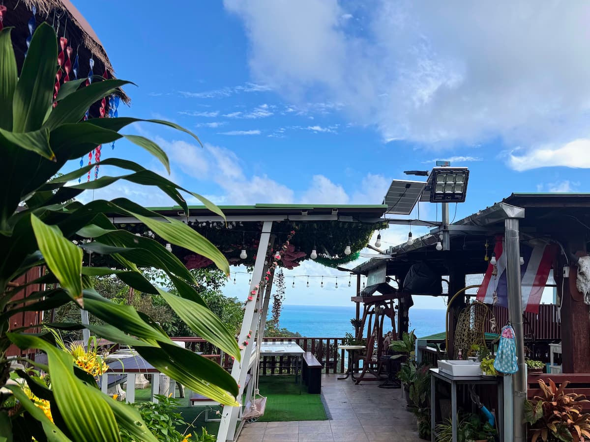 Grandma Homemade Thai Food near Patong, with its open-air hillside dining area overlooking the Andaman Sea