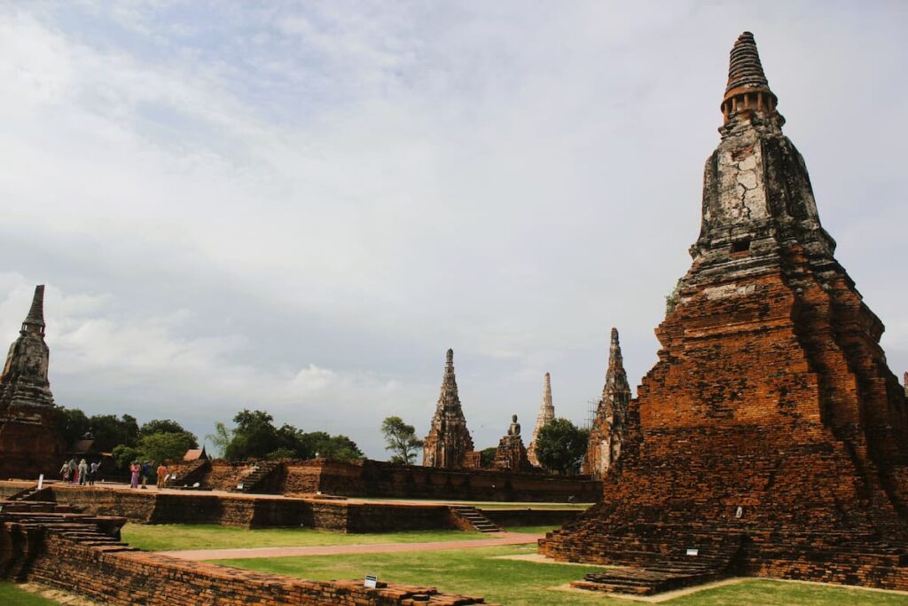 Ancient temple ruins in the Historic City of Ayutthaya the easiest site from Bangkok of the UNESCO World Heritage Sites in Thailand