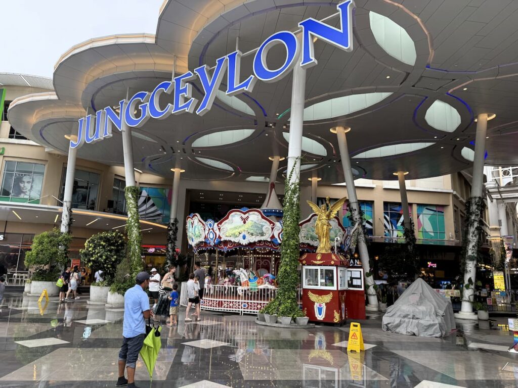 Visitors arriving at Jungceylon Shopping Centre in Patong, Phuket, one of the town's largest shopping and entertainment destinations.