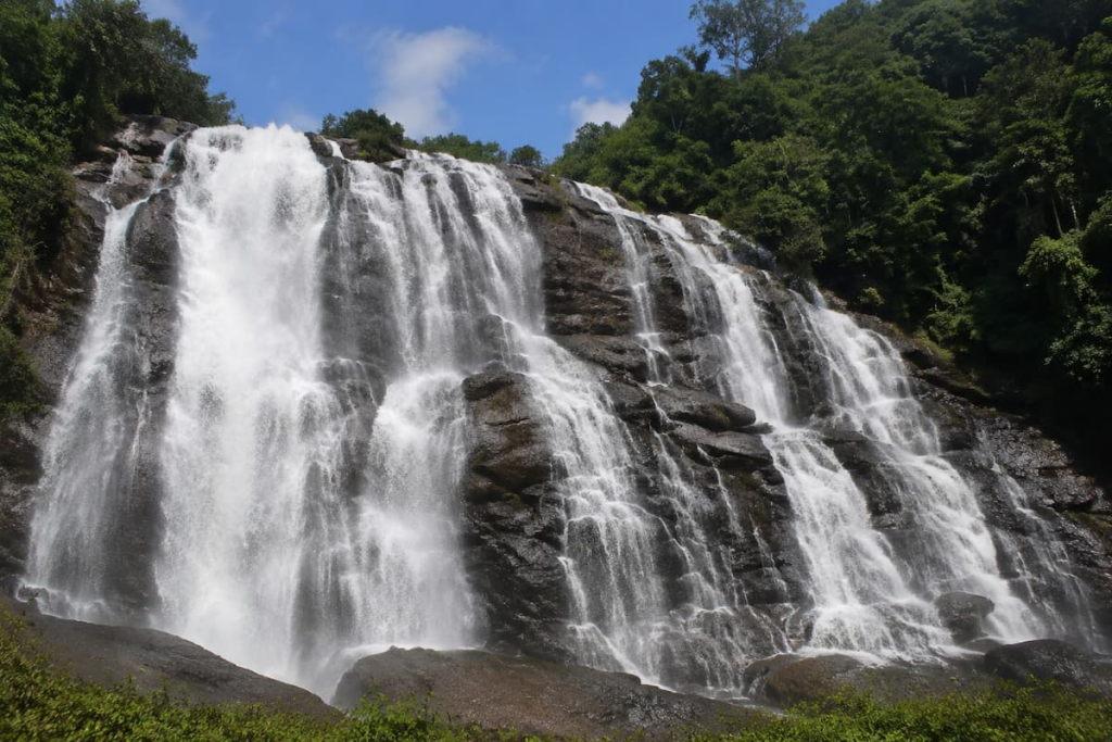Krung Ching Waterfall surrounded by rainforest in Khao Luang National Park, one of the best national parks in Southern Thailand.