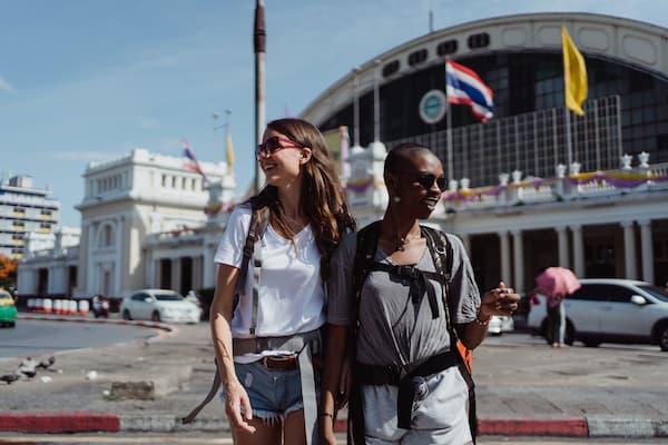 Happy travellers exploring Bangkok, featured in the Thailand Travel Guide for our Thailand Travel Guides collection