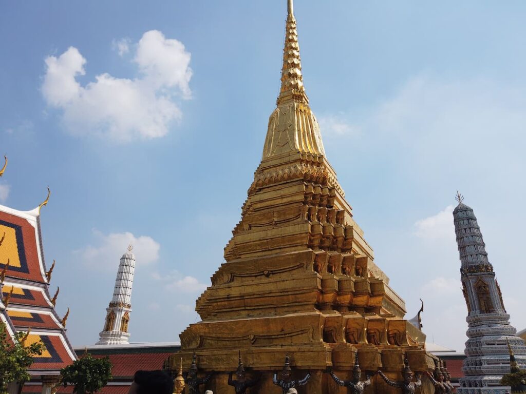 Golden Phra Si Rattana Chedi at Wat Phra Kaew, one of the best temples in Central Thailand