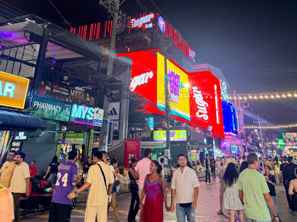 Bangla Road nightlife during a one day in Patong nightlife itinerary
