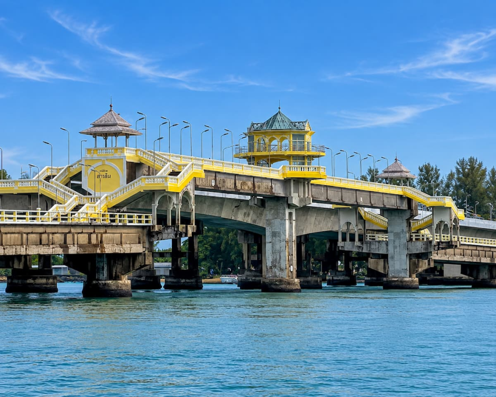 Sarasin Bridge connecting Phuket with mainland Thailand for travellers getting to Phuket by road