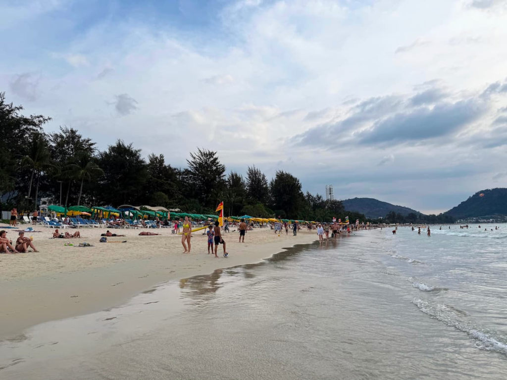 Families and children enjoying Patong Beach in Phuket, Thailand