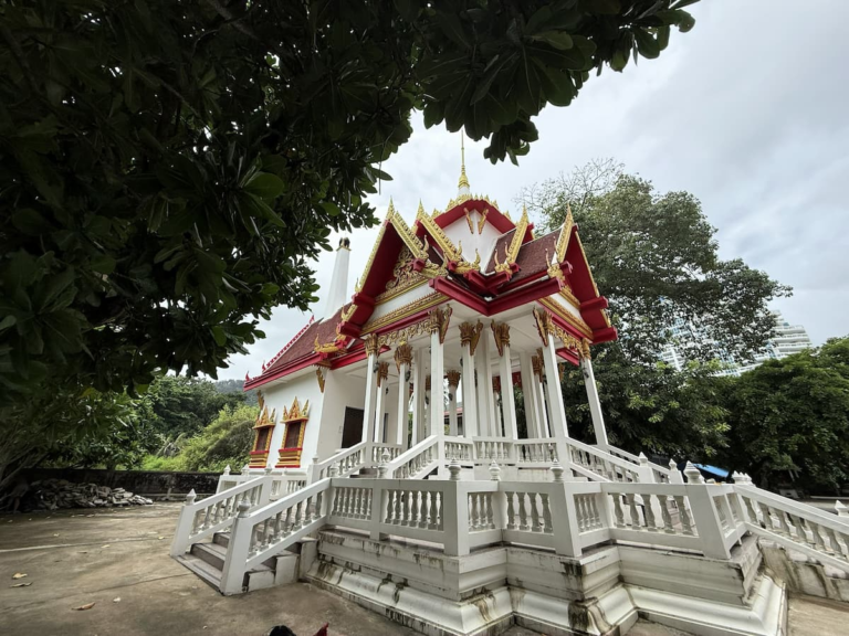 Ornate pavilion at Wat Thipphaksong Laem Phet in Patong